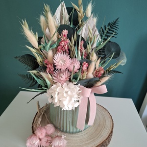 Tavaszi szárazvirágos asztaldísz kaspóban, Otthon & Életmód, Virágdekoráció, Virágdíszek, Virágdísz kaspóban, Virágkötés, MESKA