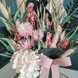 Tavaszi szárazvirágos asztaldísz kaspóban - otthon & életmód - virágdekoráció - virágdíszek - virágdísz kaspóban - Meska.hu