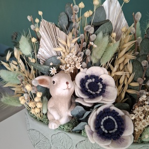 Szárazvirágos húsvéti asztaldísz - otthon & életmód - dekoráció - asztal és polc dekoráció - asztaldísz - Meska.hu