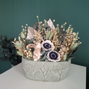 Szárazvirágos húsvéti asztaldísz - otthon & életmód - dekoráció - asztal és polc dekoráció - asztaldísz - Meska.hu