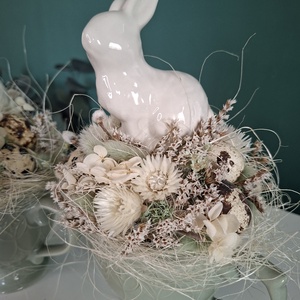  Nyuszis húsvéti szárazvirágos asztaldísz - otthon & életmód - dekoráció - asztal és polc dekoráció - asztaldísz - Meska.hu