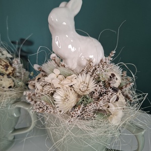  Nyuszis húsvéti szárazvirágos asztaldísz - Meska.hu