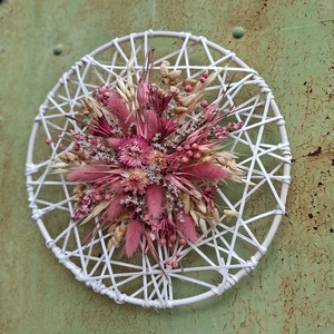 Workshop, tavaszi szárazvirágos falidísz, ajtódísz - otthon & életmód - dekoráció - fali és függő dekoráció - falra akasztható dekor - Meska.hu