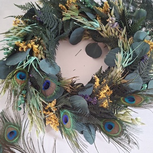 Tavaszi szárított virágos ajtódísz, falidísz, Otthon & Életmód, Dekoráció, Ajtó- és ablak dekoráció, Ajtódísz & Kopogtató, Virágkötés, MESKA