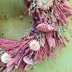 Szárazvirágos ajtódísz, koszorú - otthon & életmód - dekoráció - ajtó- és ablak dekoráció - ajtódísz & kopogtató - Meska.hu