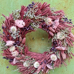 Szárazvirágos ajtódísz, koszorú - Meska.hu