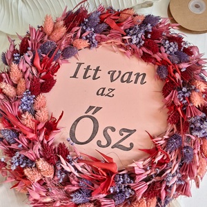 Őszi szárazvirágos ajtódísz, falidísz - otthon & életmód - dekoráció - ajtó- és ablak dekoráció - ajtódísz & kopogtató - Meska.hu