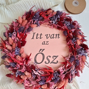 Őszi szárazvirágos ajtódísz, falidísz - Meska.hu