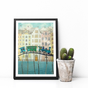 BICIKLIK és VONATOK / A4 printek - művészet - grafika & illusztráció - művészi nyomat - Meska.hu