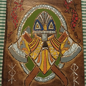 Viking dekor, Otthon & Életmód, Fából készült kép, Dekoráció, Kép & Falikép, Famegmunkálás, Festett tárgyak, MESKA