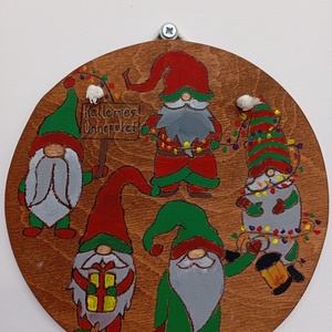 Karácsonyi manók , Karácsony, Karácsonyi kültéri dekoráció, Festett tárgyak, MESKA