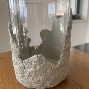 Beton-üveg henger váza - otthon & életmód - dekoráció - virágdísz és tartó - váza - Meska.hu
