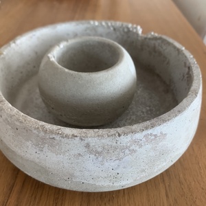 Beton Tál mécsestartóval gyöngyös - otthon & életmód - dekoráció - asztal és polc dekoráció - asztaldísz - Meska.hu