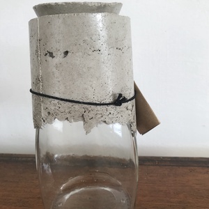 Beton-üveg tárolóedény - otthon & életmód - konyhafelszerelés, tálalás - konyhai tárolás - tea & kávé tárolás - Meska.hu