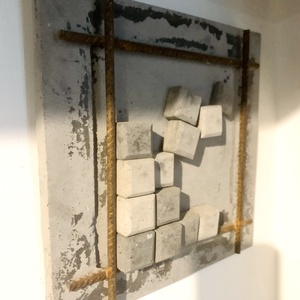 Beton Kockák betonvassal falikép, Otthon & Életmód, Dekoráció, Kép & Falikép, 3d képek, , MESKA