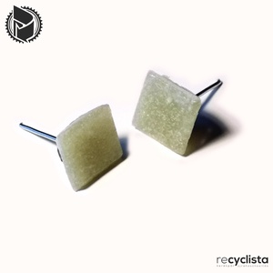 recyclista  MOZ-02 fülbevaló üvegmozaikból drapp - ékszer - fülbevaló - lógó fülbevaló - Meska.hu