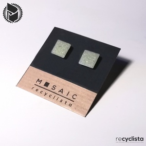 recyclista  MOZ-02 fülbevaló üvegmozaikból drapp - Meska.hu