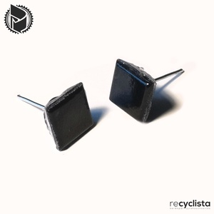 recyclista  MOZ-07 fülbevaló üvegmozaikból fekete - ékszer - fülbevaló - lógó fülbevaló - Meska.hu