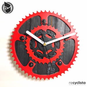 recyclock MES-054 - falióra újrahasznosított kerékpár alkatrészekből - méregzöld, Otthon & Életmód, Dekoráció, Fali és függő dekoráció, Falióra & óra, Újrahasznosított alapanyagból készült termékek, Ötvös, MESKA