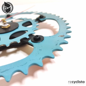 recyclock MES-056 - falióra újrahasznosított kerékpár alkatrészekből - méregzöld - otthon & életmód - dekoráció - fali és függő dekoráció - falióra & óra - Meska.hu