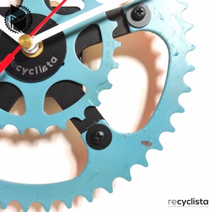 recyclock MES-056 - falióra újrahasznosított kerékpár alkatrészekből - méregzöld - otthon & életmód - dekoráció - fali és függő dekoráció - falióra & óra - Meska.hu