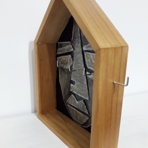 Fali kulcstartó, Picasso stílusú arc dekorációval - otthon & életmód - dekoráció - fali és függő dekoráció - fali kulcstartó - Meska.hu