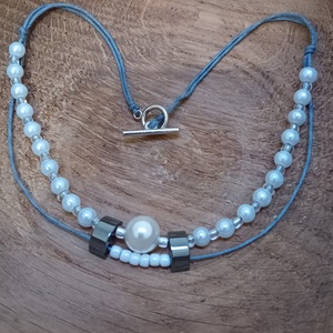 Kézműves nyaklánc, Ékszer, Nyaklánc, Gyöngyös nyaklánc, Ékszerkészítés, Gyöngyfűzés, gyöngyhímzés, MESKA