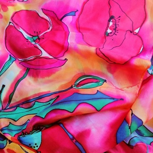 Kézi festésű valódi hernyóselyem sál-Pipacstánc - ruha & divat - sál, sapka, kendő - sál - Meska.hu Kézi festésű valódi hernyóselyem sál-Pipacstánc - ruha & divat - sál, sapka, kendő - sál - Meska.hu