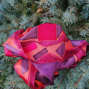 Kézi festésű valódi hernyóselyem kendő az ősz színeivel, Ruha & Divat, Sál, Sapka, Kendő, Kendő, Selyemfestés, MESKA