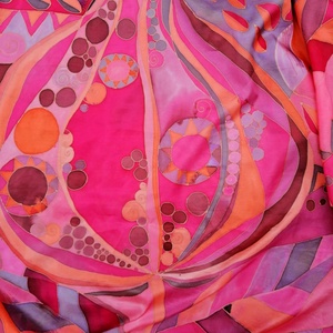 Kézi festésű valódi hernyóselyem kendő-Gránátalma, Ruha & Divat, Sál, Sapka, Kendő, Kendő, Selyemfestés, MESKA