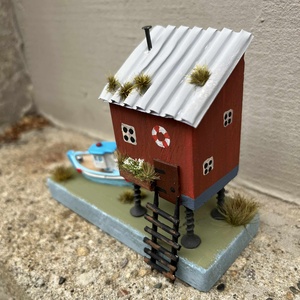 Újrahasznosított fából készült cölöpház, lakásdísz - otthon & életmód - dekoráció - dísztárgy - Meska.hu