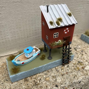 Újrahasznosított fából készült cölöpház, lakásdísz - otthon & életmód - dekoráció - dísztárgy - Meska.hu