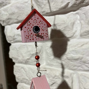 Szélcsengő, újrahasznosított fából, kézzel festve  - otthon & életmód - ház & kert - szélcsengő - Meska.hu