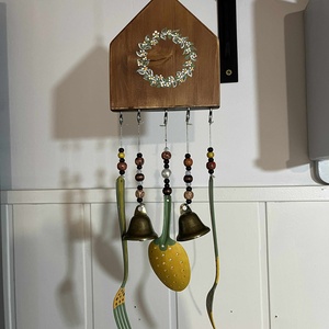 Szélcsengő, újrahasznosított fából, kézzel festve , Otthon & Életmód, Ház & Kert, Szélcsengő, Famegmunkálás, Festett tárgyak, MESKA