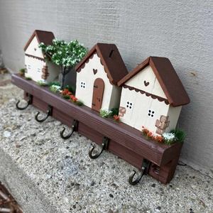 Fali kulcstartó, újrahasznosított fából - otthon & életmód - dekoráció - fali és függő dekoráció - fali kulcstartó - Meska.hu