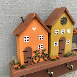 Fali kulcstartó, újrahasznosított fából - otthon & életmód - dekoráció - fali és függő dekoráció - fali kulcstartó - Meska.hu