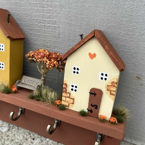 Fali kulcstartó, újrahasznosított fából - otthon & életmód - dekoráció - fali és függő dekoráció - fali kulcstartó - Meska.hu