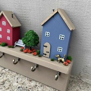 Fali kulcstartó, újrahasznosított fából - otthon & életmód - dekoráció - fali és függő dekoráció - fali kulcstartó - Meska.hu