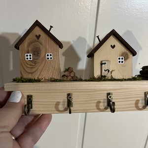 Fali kulcstartó, natúr, újrahasznosított fából - otthon & életmód - dekoráció - fali és függő dekoráció - fali kulcstartó - Meska.hu