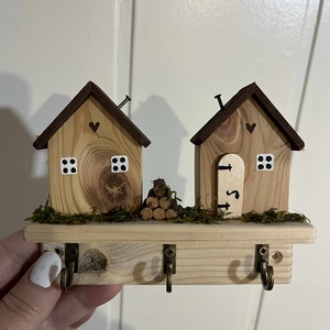 Fali kulcstartó, natúr, újrahasznosított fából, Otthon & Életmód, Dekoráció, Fali és függő dekoráció, Fali kulcstartó, Famegmunkálás, Festett tárgyak, MESKA