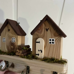 Fali kulcstartó, natúr, újrahasznosított fából - otthon & életmód - dekoráció - fali és függő dekoráció - fali kulcstartó - Meska.hu