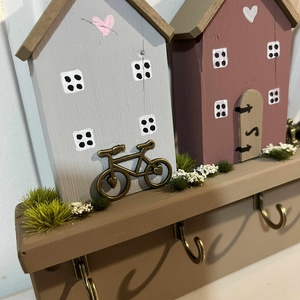 Fali kulcstartó, újrahasznosított fából - otthon & életmód - dekoráció - fali és függő dekoráció - fali kulcstartó - Meska.hu