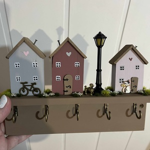 Fali kulcstartó, újrahasznosított fából - otthon & életmód - dekoráció - fali és függő dekoráció - fali kulcstartó - Meska.hu