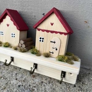 Fali kulcstartó, natúr, újrahasznosított fából - otthon & életmód - dekoráció - fali és függő dekoráció - fali kulcstartó - Meska.hu