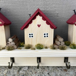 Fali kulcstartó, natúr, újrahasznosított fából - otthon & életmód - dekoráció - fali és függő dekoráció - fali kulcstartó - Meska.hu