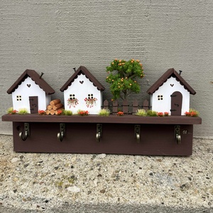 Fali kulcstartó, újrahasznosított fából - Meska.hu