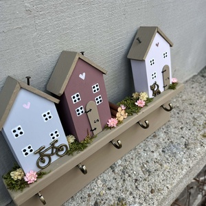 Fali kulcstartó, újrahasznosított fából - otthon & életmód - dekoráció - fali és függő dekoráció - fali kulcstartó - Meska.hu