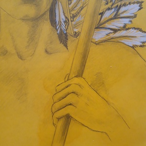 Sárga tollak c. grafika - művészet - grafika & illusztráció - ceruzarajz - Meska.hu