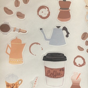 A kávé a reggelek csókja/ Coffee is the kiss of mornings Matrica Bullet Journal Scrapbook Matricák - otthon & lakás - dekoráció - Meska.hu
