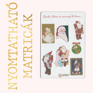 Nyomtatható Santa Claus/ Mikulás/Télapó Matricák Karácsonyi Matricák  Bullet Journal Matricák  Határidőnapló Matricák - otthon & lakás - dekoráció - Meska.hu